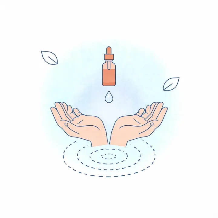Essential oil massage applied with diluted oils